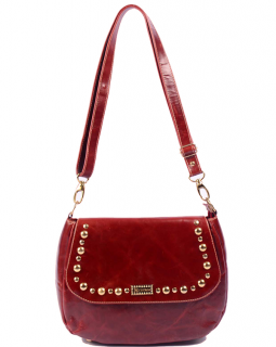 Bolsa de Couro Transversal 455  Bordô