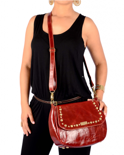 Bolsa de Couro Transversal 455  Bordô