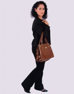 Bolsa de Couro Três Divisões 297 Preta