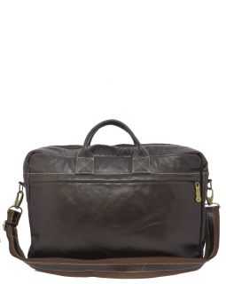 Pasta de Mão de Couro Café