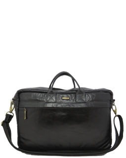 Pasta de Mão de Couro Preta