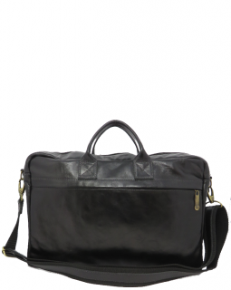 Pasta de Mão de Couro Preta