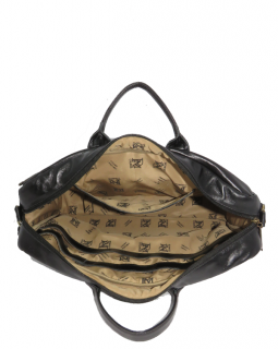 Pasta de Mão de Couro Preta