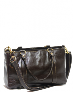 Bolsa de Couro Três Divisões 550 Café