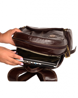 Mochila de Couro  453 Madeira