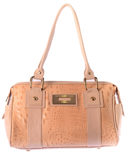 Bolsa Baú  Elegance Luxo Marfim Croco